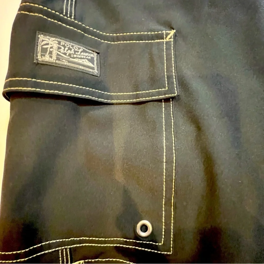 Polo Ralph Lauren Men’s XXL Swim Trunks Logo On Front Plus Size Black & Red